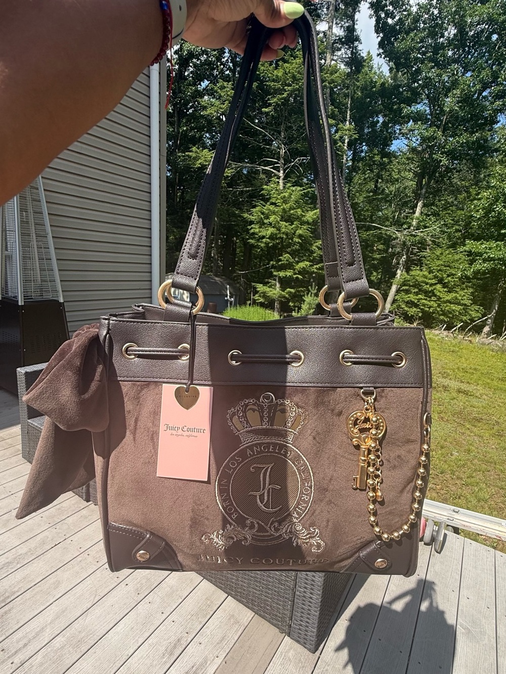 Juicy Couture Chocolate  Classic Juicy Lover Daydreamer Tote